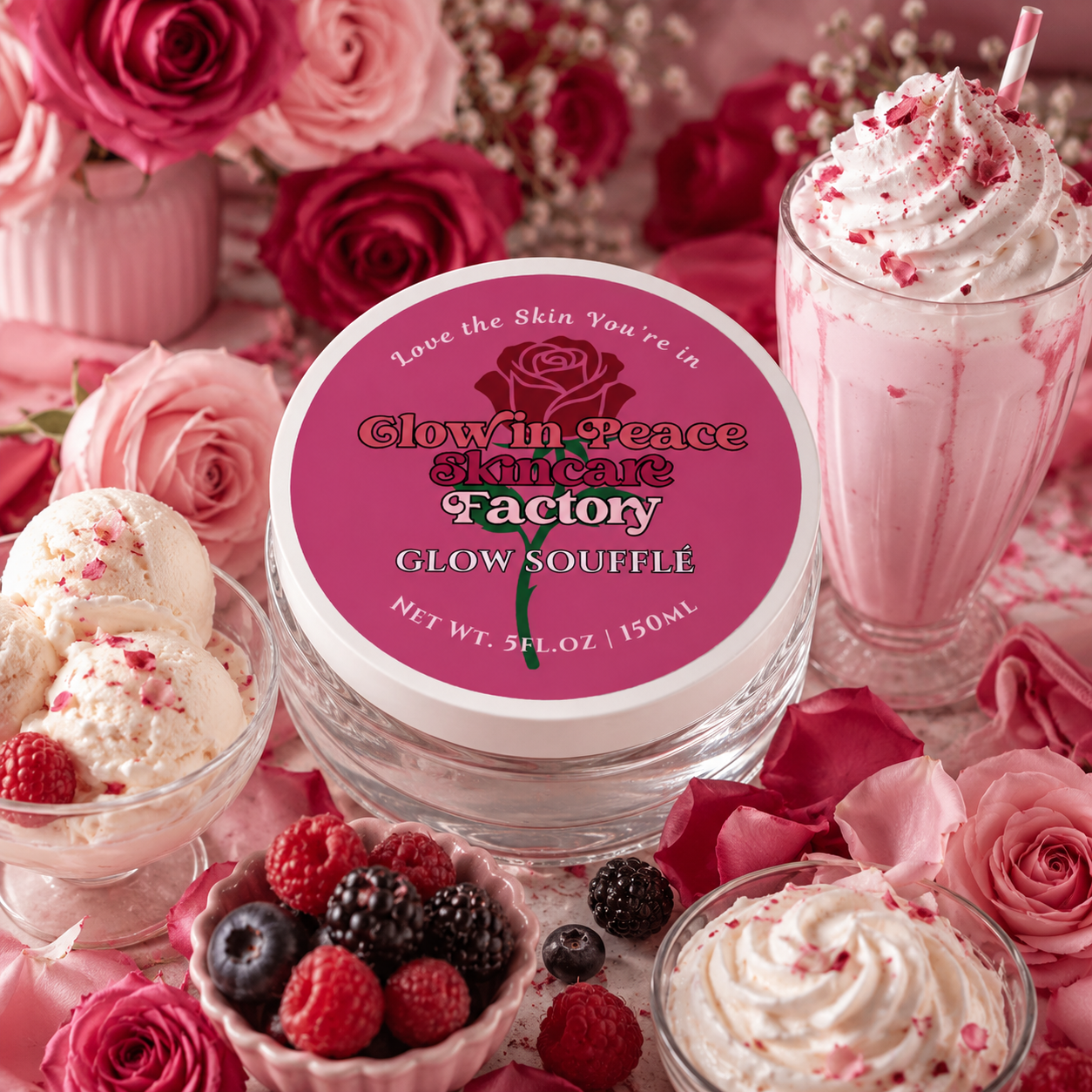 Rose Berry Milkshake Glow Soufflé