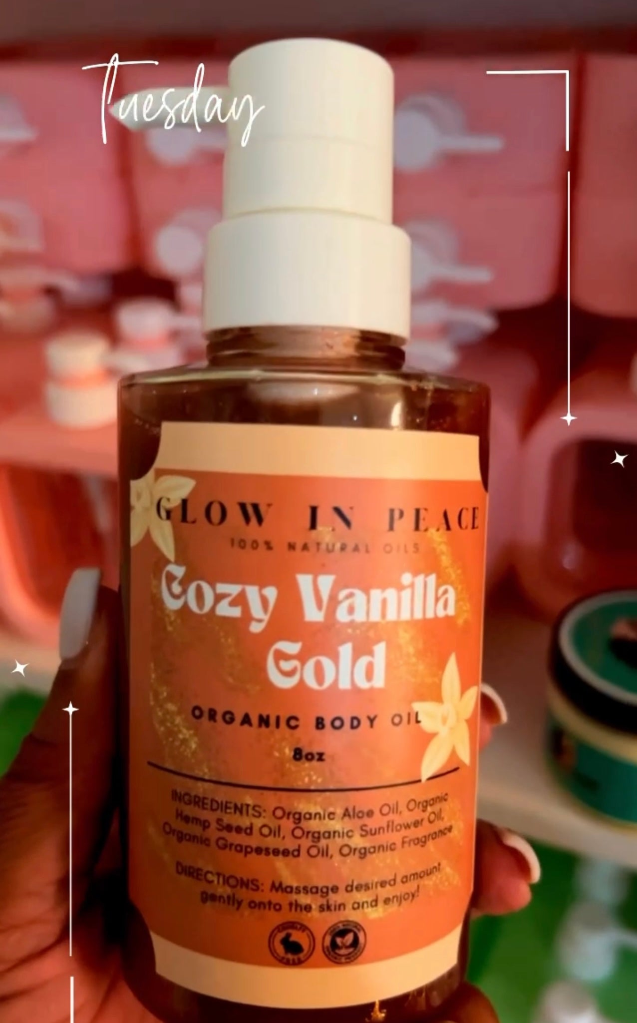 Cozy Vanilla Gold Body Oil 10oz